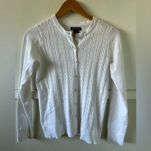 Select and Trend White Cable Knit Cardigan